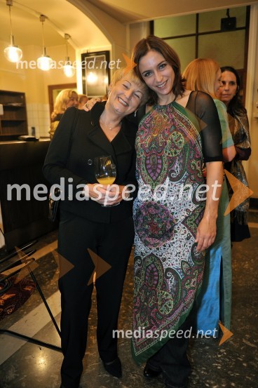 Anica Kumer, nekdanja igralka SLG Celje in Barbara Medvešček, igralkaŽupanova Micka, premiera komedije SLG Celje