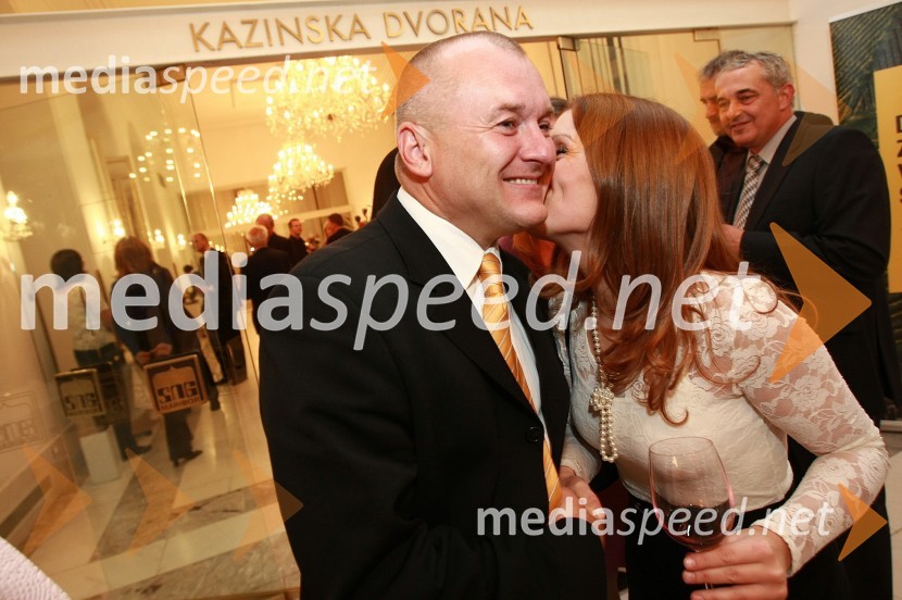 Franc Kangler, župan Mestne občine Maribor in Jana Ujčič, novinarka ter voditeljica na RTS45. Borštnikovo srečanje, otvoritev festivala