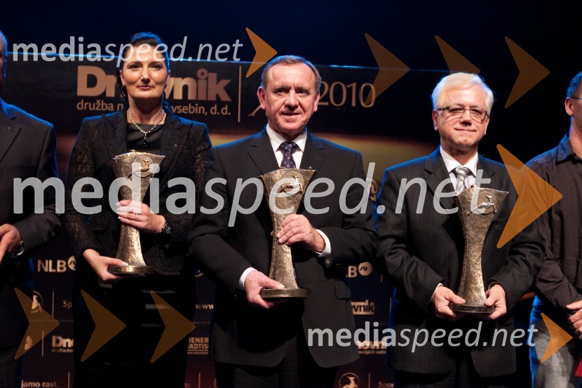 	Ana Sedej, direktorica podjetja SEC, Jože Colarič, predsednik uprave in generalni direktor Krka d.d. in Mirko Strašek, direktor podjetja KLSSlovenska gazela 2010