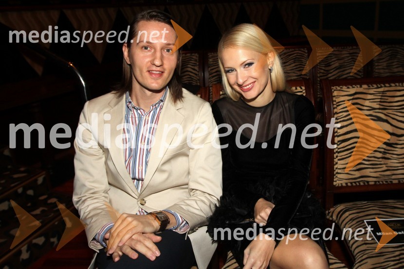 Maja Ferme, modna oblikovalka in fant IgorThe Lie, predstavitev blagovne znamke Jerneje Podbevšek Zhembrovskyy