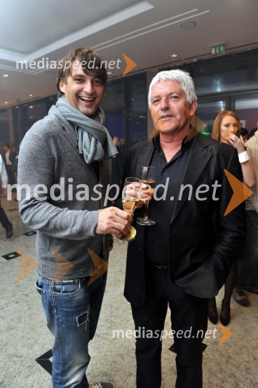 Sašo Mali, frizer in Peter Thaler, modni oblikovalec ter lastnik lastnik blagovne znamke EgoistLisca, predstavitev kolekcije pomlad in poletje 2011