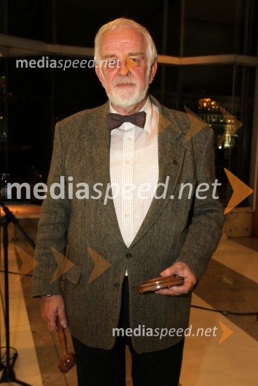 Mitja Meršol, nekdanji urednik Dela in voditelj licitacijeV rumenem okvirju, dobrodelna dražba