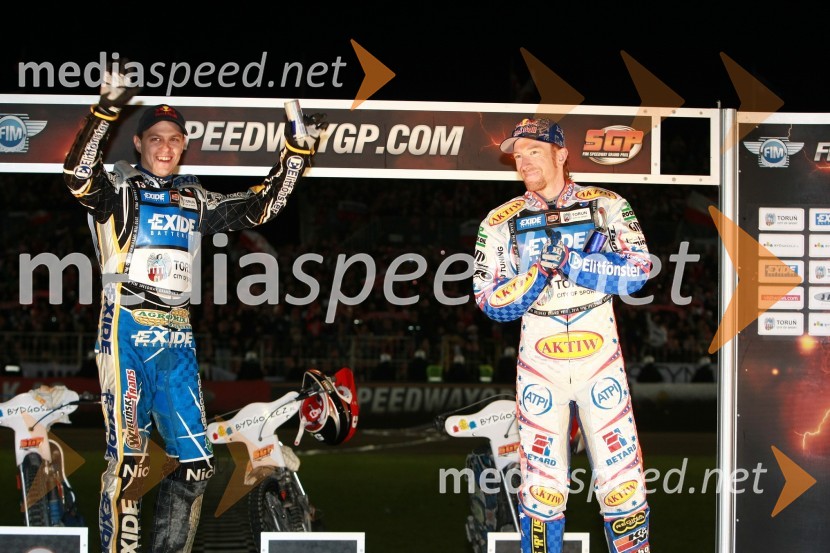 Jaroslaw Hampel (Poljska) in Jason Crump (Australia)Speedway, SGP 2010, VN Poljske 2010