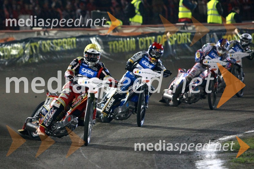 Magnus Zetterstrom (Švedska), Jaroslaw Hampel (Poljska), Jason Crump (Australia) in ...Speedway, SGP 2010, VN Poljske 2010