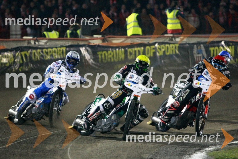 Nicki Pedersen (Danska), Greg Hancock (ZDA) in Chris Holder (Avstralija)Speedway, SGP 2010, VN Poljske 2010