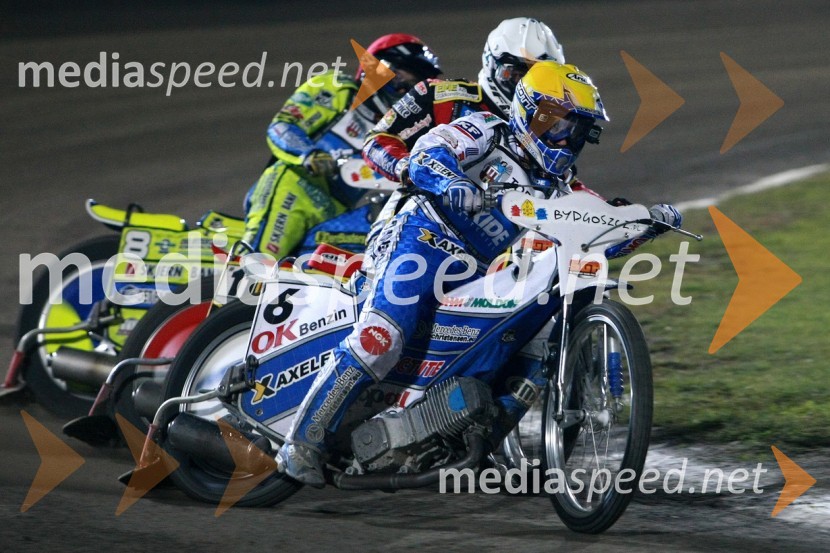 Kenneth Bjerre (Danska), Magnus Zetterstrom (Švedska) in Nicki Pedersen (Danska)Speedway, SGP 2010, VN Poljske 2010