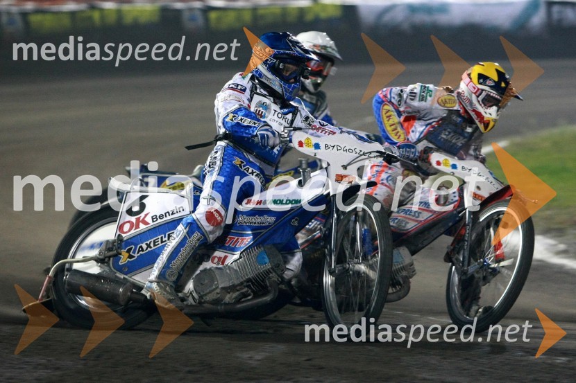 Nicki Pedersen (Danska), Rune Holta (Poljska) in Jason Crump (Australia)Speedway, SGP 2010, VN Poljske 2010