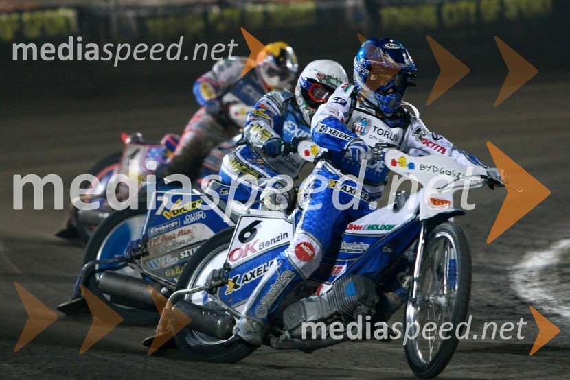 Jason Crump (Australia), Rune Holta (Poljska) in Nicki Pedersen (Danska)Speedway, SGP 2010, VN Poljske 2010