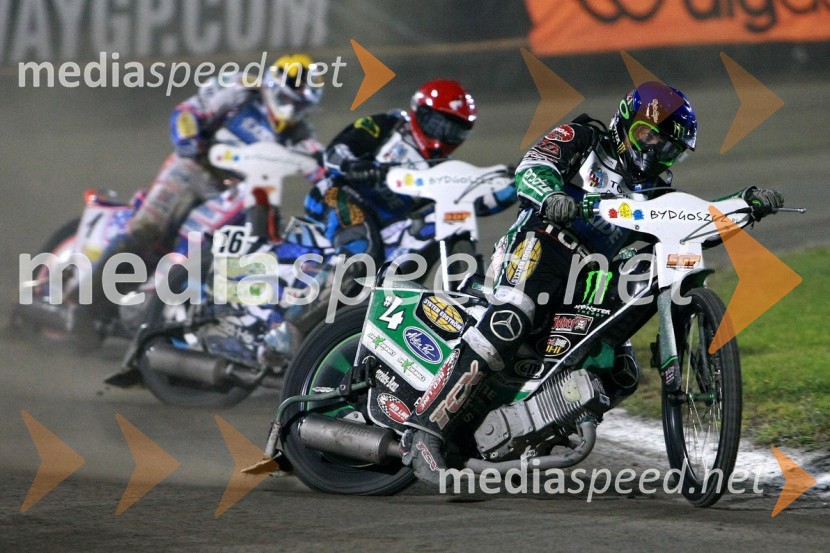Jason Crump (Australia), Mattia Carpanese (Italija) in Greg Hancock (ZDA)Speedway, SGP 2010, VN Poljske 2010