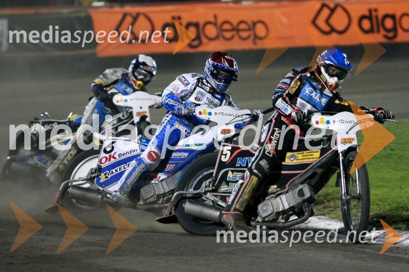 Jaroslaw Hampel (Poljska), Nicki Pedersen (Danska) in Andreas Jonsson (Švedska)Speedway, SGP 2010, VN Poljske 2010