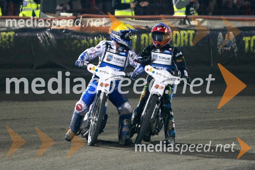 Nicki Pedersen (Danska) in Mattia Carpanese (Italija)Speedway, SGP 2010, VN Poljske 2010