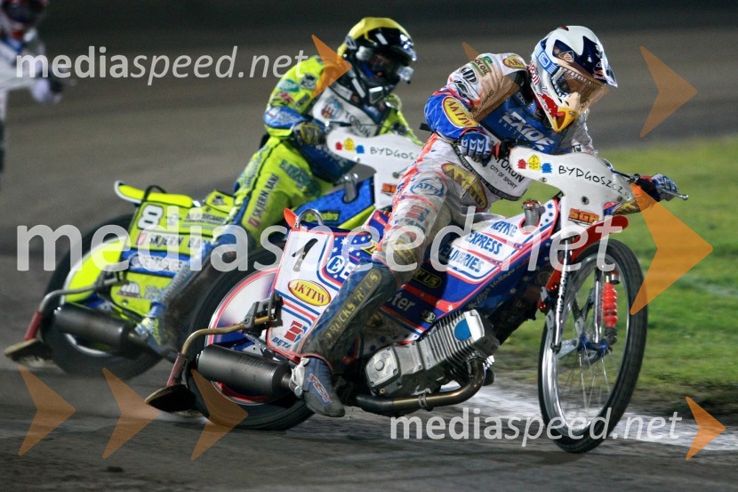 Kenneth Bjerre (Danska) in Jason Crump (Australia)Speedway, SGP 2010, VN Poljske 2010