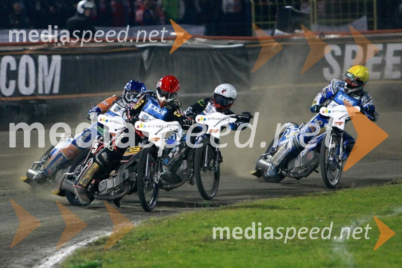 Chris Harris (Velika Britanija), Andreas Jonsson (Švedska), Mattia Carpanese (Italija) in Rune Holta (Poljska)Speedway, SGP 2010, VN Poljske 2010