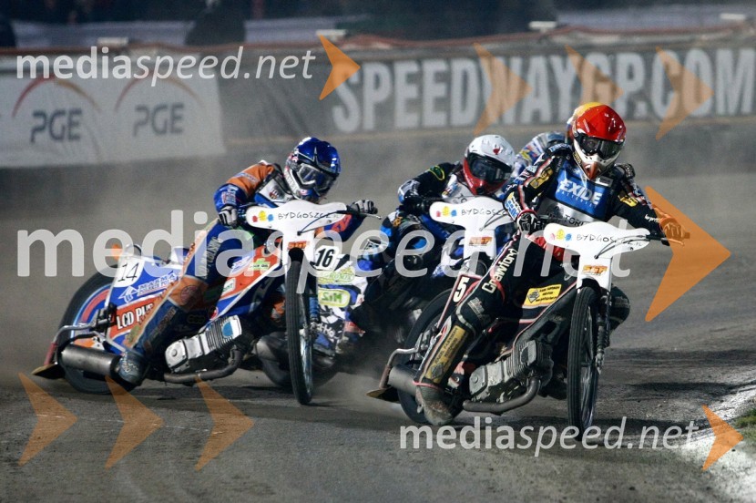 Chris Harris (Velika Britanija), Mattia Carpanese (Italija) in Andreas Jonsson (Švedska)Speedway, SGP 2010, VN Poljske 2010