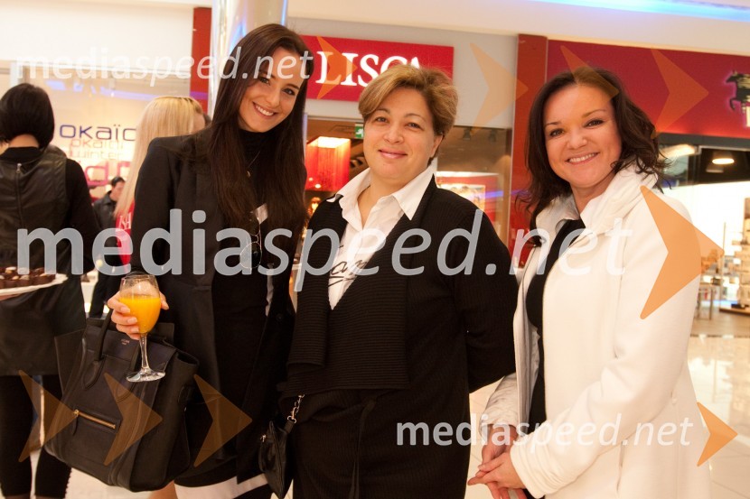 Nika Globokar, manekenka, Lidija Mataja, fotografinja in Alenka Gotar, operna pevka
Lisca, odprtje nove trgovine v Cityparku v Ljubljani