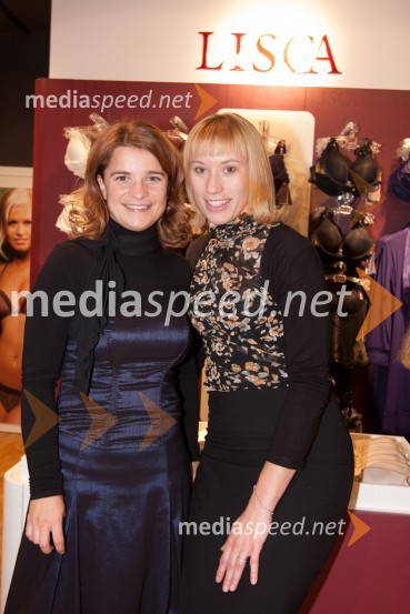 Urška Čopar, vodja prodaje za Slovenijo pri Lisci d.d. in Ines Udrih, LiscaLisca, odprtje nove trgovine v Cityparku v Ljubljani