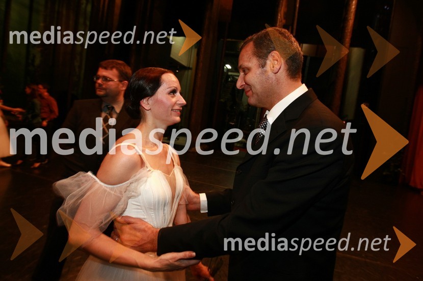 Alenka Ribič Laufer, balerina in Danilo Rošker, direktor SNG MariborPremiera baleta Giselle v SNG Maribor