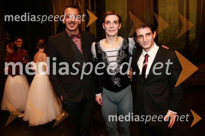 Luca Dall'Alpi, kostumograf, Anton Bogov, baletnik in Juan Guillermo Nova, scenografPremiera baleta Giselle v SNG Maribor