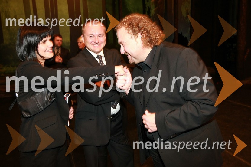 Franc Kangler, župan Mestne občine Maribor, soproga Tanja in Darko Brlek, direktor Festivala LjubljanaPremiera baleta Giselle v SNG Maribor