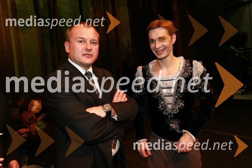 Franc Kangler, župan Mestne občine Maribor in Anton Bogov, baletnikPremiera baleta Giselle v SNG Maribor