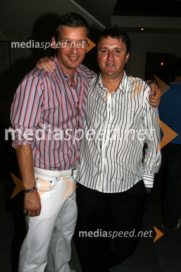 Jure Bradač, maneken in Darko Konečnik, lastnik lokalaJure Bradač, rojstni dan