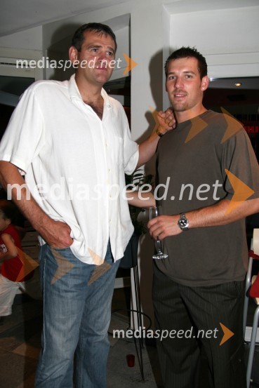 Slavko Kotnik, nekdanji član Union Olimpije in Beno Udrih, košarkarJure Bradač, rojstni dan