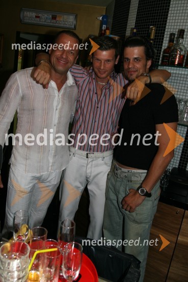 Rajko Hrvatič, poslovnež, Jure Bradač, maneken in Dani Salobir, manekenJure Bradač, rojstni dan