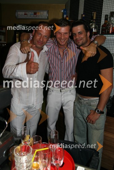 Rajko Hrvatič, poslovnež, Jure Bradač, maneken in Dani Salobir, manekenJure Bradač, rojstni dan