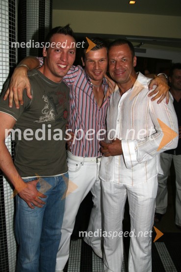 Franci Legen, maneken, Jure Bradač, maneken in Rajko Hrvatič, poslovnežJure Bradač, rojstni dan