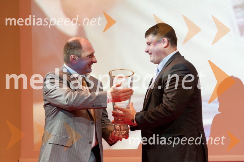 Andrej Jeriček, predstavnik trenerjev in Andrej Hajnšek, trener leta 2010Atlet leta 2010