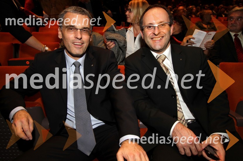 Črtomir Remec, predsednik rotary kluba Ljubljana in Tomaž Gaube, direktor in solastnik agencije Kraft & Werk80. obletnica rotarijstva na Slovenskem