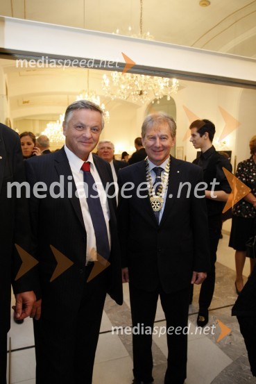 Prof. dr. Ivan Krajnc, dekan Medicinske fakultete Univerze v Mariboru in dr. Davorin Kračun, predsednik Rotary kluba Maribor80. obletnica rotarijstva na Slovenskem