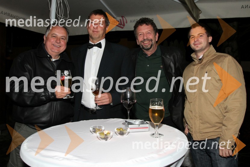 Žika Brankov, Bojan Župevec, lastnik gostilne Katrca, Rajko Kavčič in Nejc Orel1.obletnica gostilne Katrca