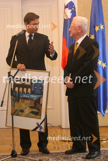 Borut Pahor, predsednik vlade Republike Slovenije in Slavko Avsenik, legenda slovenske narodno-zabavne glasbeSlavko Avsenik dopolnil 81 let