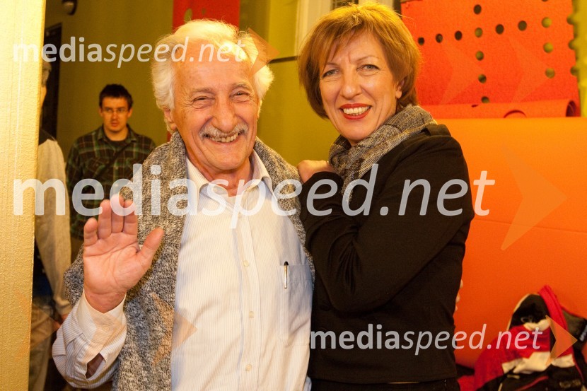 Veno Taufer, pisatelj in Viktorija Potočnik, direktorica Pionirskega domaCoprnica Zofka, premiera