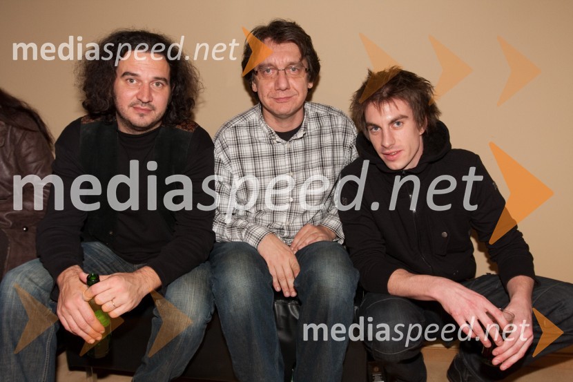 Gašper Tič, igralec, Mitja Vrhovnik Smrekar, skladatelj in Jure Henigman, igralecMačka na vroči pločevinasti strehi, premiera v MGL