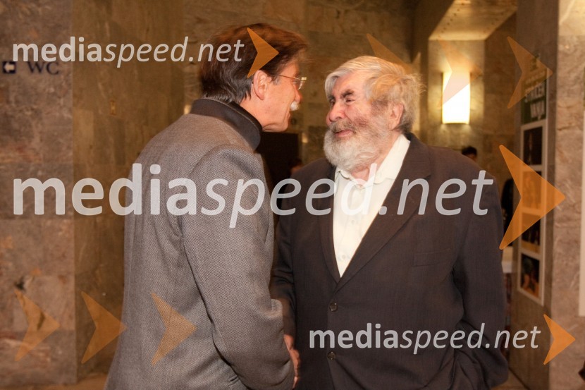 Jožko Čuk, direktor SNG Nova Gorica in Polde Bibič, igralecSovražnik ljudstva, premiera v SNG Nova Gorica