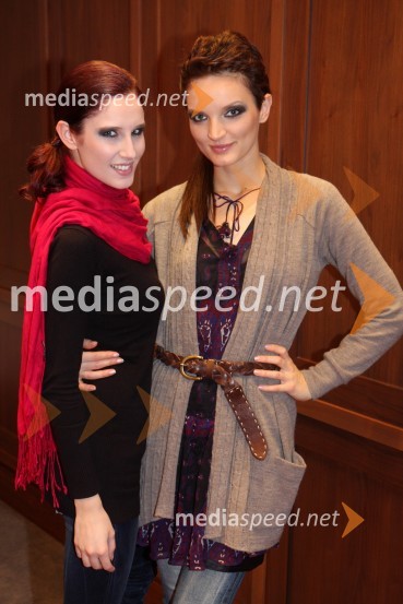 Anamarija Avbelj, Miss Universe Slovenije 2008 in Jana Koteska, manekenkaSvečana prednovoletna zabava Agencije Ekskluzivno ter predstavitev koledarja Ledenovroče 2011