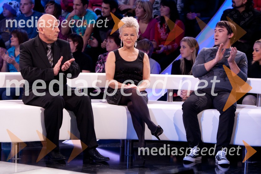 Ivo Godnič, Angelca Likovič in Goran Breščanski, komentatorji oddajeBig brother slavnih - zmagovalec je Jože Činč