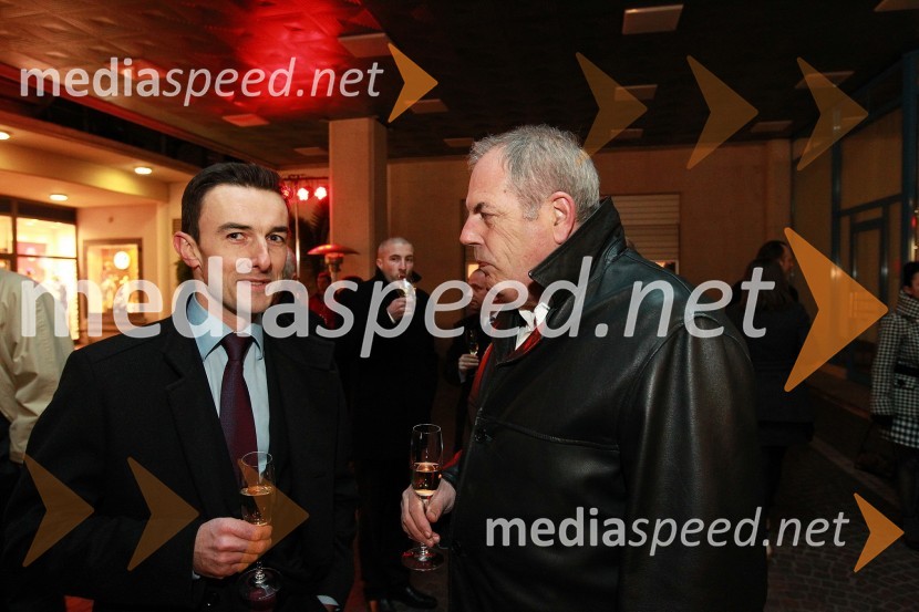 Alberic Chopelin, generalni direktor Peugeot Slovenija d.o.o. in Branko Laginja, Radio KoperPeugeot Slovenija, prednovoletni sprejem za novinarje