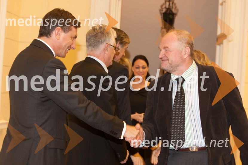 Borut Pahor, predsednik vlade Republike Slovenije in ...Sprejem treh predsednikov za novinarje in urednike