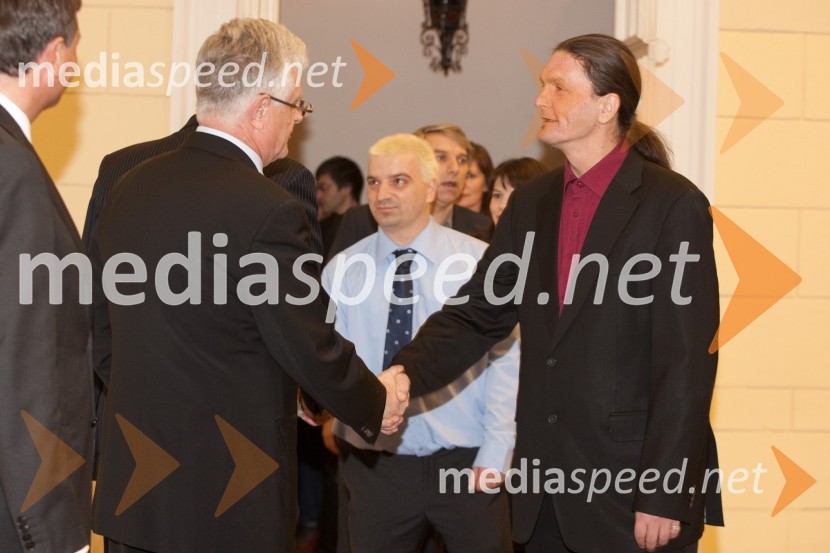 Pavel Gantar, predsednik Državnega zbora Republike Slovenije in ...Sprejem treh predsednikov za novinarje in urednike