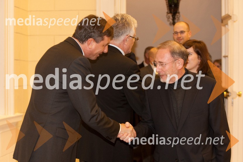 Borut Pahor, predsednik vlade Republike Slovenije in ...Sprejem treh predsednikov za novinarje in urednike