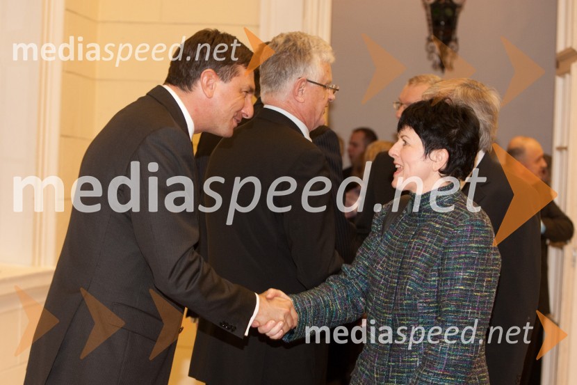 	Borut Pahor, predsednik vlade Republike Slovenije in ...Sprejem treh predsednikov za novinarje in urednike