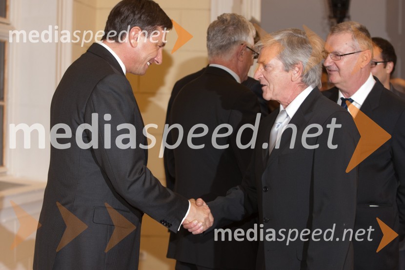 	Borut Pahor, predsednik vlade Republike Slovenije in ...Sprejem treh predsednikov za novinarje in urednike