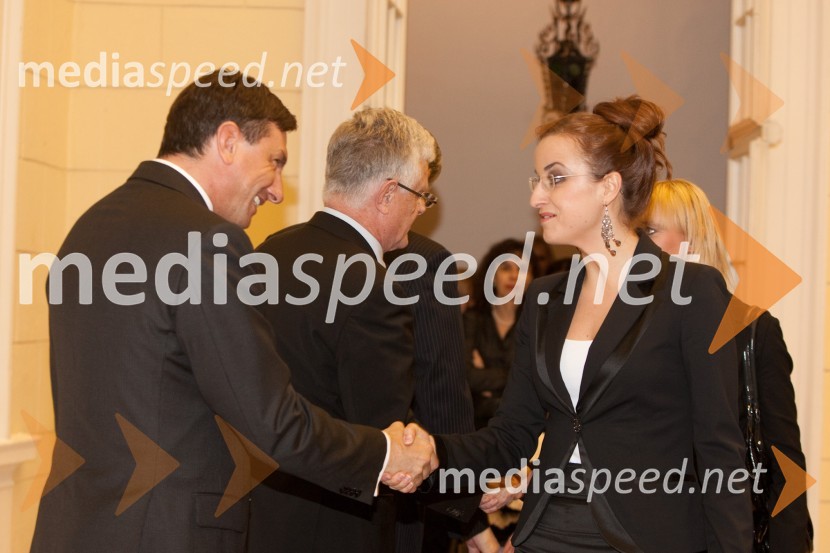 Borut Pahor, predsednik vlade Republike Slovenije in ...Sprejem treh predsednikov za novinarje in urednike