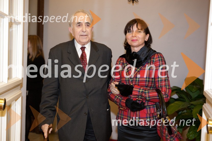 Jurij Gustinčič, novinar in Javorka KrižmanSprejem treh predsednikov za novinarje in urednike
