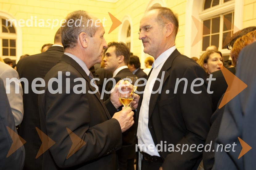 Branko Pavlin, predsednik uprave časopisne družbe Dnevnik in ...Sprejem treh predsednikov za novinarje in urednike