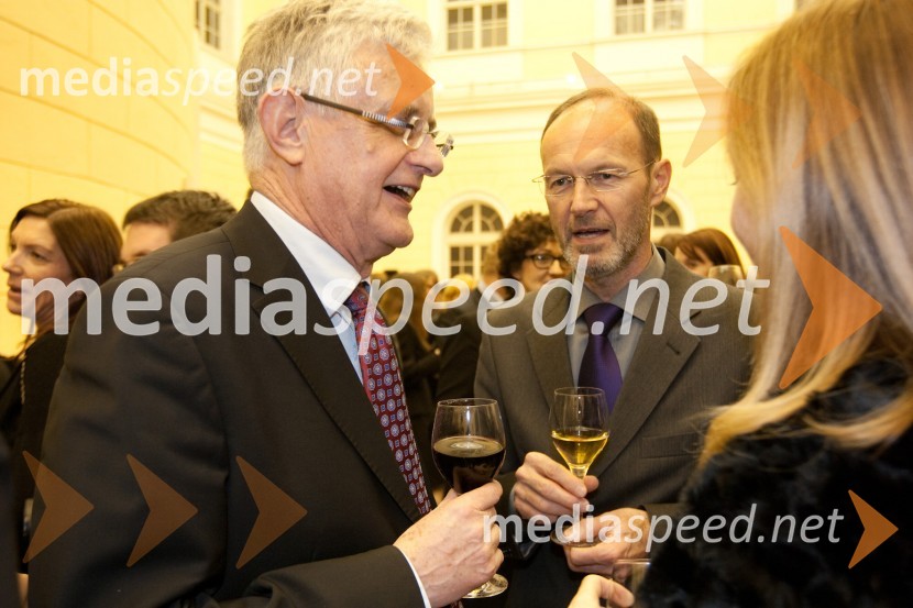 	Pavel Gantar, predsednik Državnega zbora Republike Slovenije in Miha Lampreht, direktor Radia SlovenijaSprejem treh predsednikov za novinarje in urednike