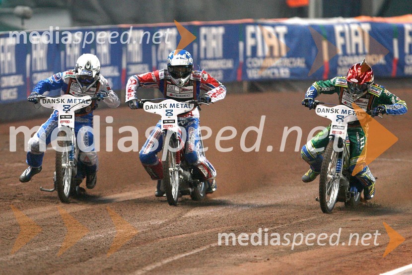 Nicki Pedersen (Danska), Piotr Protasiewicz (Poljska) in Antonio Lindbaeck (Švedska)SPEEDWAY GRAND PRIX, VN Danske 2006, dirka